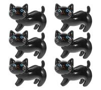 STAHAD 6pcs Black Standing Cat Shaped Clothes Pins Multifunctional Towel Clips for Hanging, Food Sealing Clips, Blanket Clamps Suitable for Home Laundry and Outdoor Beach Use