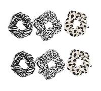 STAHAD 6pcs Cow Head Rope Leopard Print Scrunchies Zebra Pattern Hair Ring Elastic Hair Bracelet Holder Cow Pattern Scrunchies Zebra Pattern Hair Ties Decorative Headwear Headgear Fabric