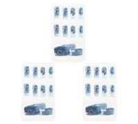 STAHAD 72pcs Artificial Press on Nails Ballerina Square Shape Blue Resin Material Quick Application Better Fit Fashionable False Nails for Party Festival