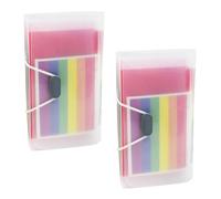 STAHAD Accordion File Folder 2Pcs Rainbow Plastic Receipt Wallets Portable Expanding File Organizer for Home, Office and School Use