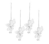 STAHAD Acrylic Holiday Angels Figurine 4 Pcs Cupid Pendants Christmas Tree Hanging Decorations with Wings for Seasonal Home Decoration