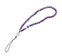 STAHAD Amethyst Mobile Phone Pendant Crystal Beads Phone Lanyard for Women Convenient Loss Prevention Stone Delicate Violet Wrist Hanging