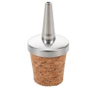 STAHAD Bitter Bottle Pourer Spout with Wooden Stopper Silver, Oil Dispenser Spout for Liquor Dash Bottles, Replacement Wine Accessory for Home Bar and Cocktail Use