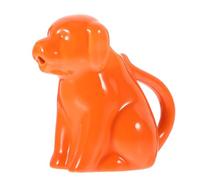 STAHAD Ceramic Coffee Creamer Pitcher with Handle Dog-Shaped Milk Jug Orange Kitchen Sauce Container for Home and Dining