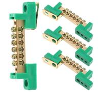 STAHAD Copper Electrical Grounding Bars Terminal Block Strip with Screw Terminals for Secure Wire Connection, Sturdy Copper Grounding Bus Bar for Home and Industrial Electrical Wiring,