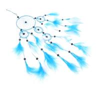 STAHAD Dream Catcher Wall Hanging Ornament Rainbow Dream Catchers for Wall Hanging Blue Plume Ribbon Material Meaningful Suitable for Home Decor and Rooms