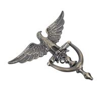 STAHAD Front Door Security Door Knocker Zinc Alloy European Style Eagle Head with Peephole for Home Entrance Decoration