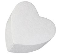 STAHAD Heart Shaped Foam Cake Dummy Wedding Craft Cake Display Model 12x3.94' White Polystyrene Romantic Consistent Shape and Detail Practice Mold for Wedding Display