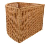 STAHAD Imitation Rattan Woven Triangle Corner Basket, Plastic Triangular Storage Organizer for Bathroom and Bedroom, Space-saving Fan-shaped Basket 15.5x11x8 Inch