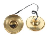 STAHAD Meditation Bell Copper Tibetan Cymbal Small Hand Cymbals Portable Percussion Instrument Stylish Appearance Craftsmanship Golden Finish for Religious Ceremony and Yoga Practices