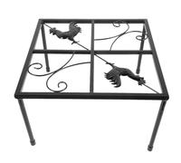 STAHAD Metal Waterer Holder Chicken Coop Feeder Stand for Chicken Coop Black Iron Square Rack Stable Weather-resistant Support for Poultry Farm