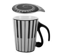 STAHAD Piano Key Ceramic Coffee Mug with Handle for Office and Home Use Sturdy Decorative Water Cup