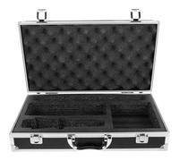 STAHAD Portable Multi-Function Microphone Case and Shockproof Mic Carrying Box Set with Alloy Holder, Black Professional Live Streaming Microphone Storage Pack for Travel and Broadcast