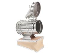 STAHAD Portable Stainless Steel Beekeeping Smoker with Heat Shield Practical Bee Hive Tool for Calming Bees Protects Beekeepers From Stings Easy to Use for Hive Maintenance