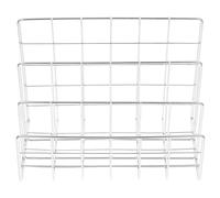 STAHAD Receipt Holder Organizer and Desktop Mail Organizer Small Silver Steel Multi-Slot Desk Paper and Document Storage for Office Desktop