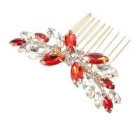 STAHAD Red Rhinestone Hair Comb Bridal Hair Accessory Lightweight Clip for Wedding Events
