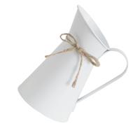 STAHAD Rustic Flower Bottle Flower Vase Iron with Handle Design Flat and Firm Bottom Unique Design White for Home Decoration and Parties