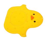STAHAD Silicone Non-Slip Bath Mat with Massage Suction Cups, Small Yellow Duck Foot Scrubber Mat 40x45cm for Bathroom Shower and Bathtub Spa