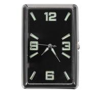 STAHAD Square Car Dashboard Clock Battery Powered Adhesive Tiny Analog Clock for Universal Vehicle Interior Decoration Black Vertical Design