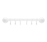 STAHAD Strong Suction Cup Kitchen Rack with 6 Hooks, Multipurpose Wall-Mounted Storage Hook for Bathroom and Kitchen Utensil Hanging, Punching-Free Flat Surface Sucker Holder