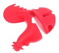 STAHAD Sufficient Quantities Pot Boil Lifter Lid Boil Stopper Rooster Shape Red Premium Silicone Material Creative Chic Practical Spill-proof Lifter Kitchen Accessories for Wok