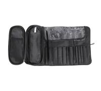 STAHAD Travel Cosmetic Storage Pouch Black Multifunctional Foldable Makeup Tools Organizer Bag Cosmetic Holder Roll for Professional Brush Storage and Travel Use
