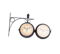 STAHAD Wall Hanging Clock Country Vintage Wall Chandelier Clock Grand Central Station Clock Kitchen s Decorative Retro Clock Large Digital Clock Movement 3d Power Iron Round Clock