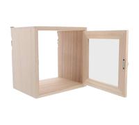 STAHAD Wall-mount Milk Box with Lock Wood Milk Box for Doorstep Outdoor Fresh Container Wall Mounted Mail Holder for Home and Business Beige