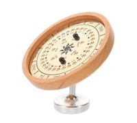 STAHAD Wooden Desk Calendar Perpetual Calendar Desktop Vintage Sundial Design with Metal Stand Decorative Yearly Date Tracking for Desk Decor