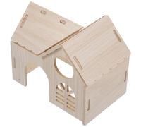 STAHAD Wooden Hamster House Hideout for Chinchilla and Ferret Sleeping | Hamster Hiding Place, Wooden Rat Hideout, Wooden PET Nest, Beige Wood, Activity Space, Stress Relief