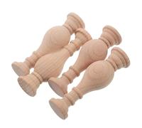 STAHAD Wooden Roman Column Spindles 4Pcs Unpainted Finials 3.89X1.10In for Chair Repair and Staircase Baluster Replacement