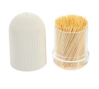 STAHAD Wooden Toothpick Kit with Pour-Out Storage Box, Double-Ended Tea Tree Toothpicks for Cleaning and Oral Care, Portable Hygiene Tool for Home, Hotel and Restaurant Use