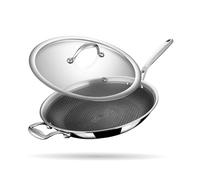 stahl Hybrid Frying Pan Stainless Steel Scratch-Resistant Non-Stick Coating for All Cookers Frying Pan with Induction Base Diameter 28 cm 2.3 Litres (for 8 People)