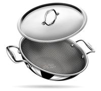 stahl Triply Non Stick Kadai with Lid | Stainless Steel Kadai with Induction Base | Tri Ply Kadhai Scratch Resistant | Hybrid 6328, Dia 28cm, 4.4L (Serves 8 People)