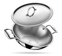 stahl Triply Stainless Steel Kadai with Lid | Stainless Steel Cookware Tri Ply Kadhai | Gas & Induction Base | Artisan 4330, Dia 30 cm, 5.1 L (Serves 9 People)