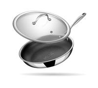 Stahl Triply Stainless Steel Non-Stick Frying Pan With Lid | Induction Base | Scratch Resistant | Hybrid 6424, 24 cm Diameter, 1.8L (Serves 6 People)