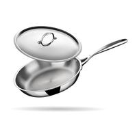 Stahl Triply Stainless Steel Pan | Stainless Steel Frying Pan with Lid | Fry Pan with Induction Base| Artisan 4420, Dia 20 cm, 1.3L (Serves 2 People)