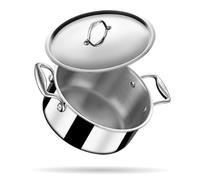 stahl Triply Stainless Steel Sauce Pot with Lid | Stainless Steel Casserole | Tri Ply Biryani Pot with Induction Base | Artisan 4118, Dia 18 cm, 2 L (Serves 3 People)