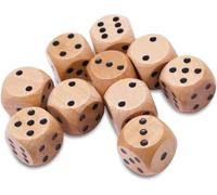 STAHLHAMMERS - 10 Pack Wooden Dice Set - Standard 16mm 6 Sided - Perfect for Board Games and RPGs