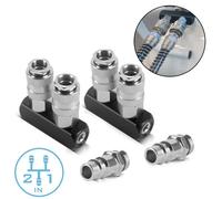STAHLWERK 2 x 2-fold compressed air distributor up to 35 bar with 1/4 inch quick