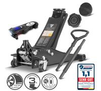 STAHLWERK Jack 3 t 73-500 mm black shunting jack with rubber rollers