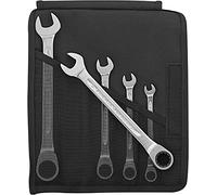 Stahlwille 17F/5 | Ratchet Combination Spanner Set 5 Pieces | Flat Ring Side | Extremely Durable | Screw-Friendly | in Robust Roll Bag