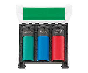 STAHLWILLE 51IMP K/3 Impact Set l 1/2 Inch Socket Spanner Set 3-Piece l 17, 19, 21 mm, Colour Coded l Protective Sleeves to Protect Alloy Wheels When Changing Wheels