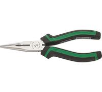 STAHLWILLE Long Nose Pliers Straight 160 mm with Cutting Edge and Burner Hole Chrome-Plated Head 2-Component Handles Telephone Pliers