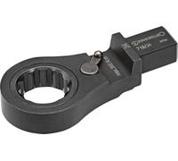 STAHLWILLE Ratchet Ring Spanner 27 mm | Switchable, 72 Teeth | 14 x 18 mm Socket for Inserting into Torque Wrench