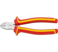 STAHLWILLE VDE Side Cutters 180 mm Chrome-Plated | for Cutting Cables as Well as Soft and Hard Wires, Also Piano Wire | 2-Component Handles VDE Insulated up to 1,000 V