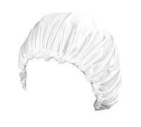 Stain Bonnet Silk Sleep Cap Satin Cap Turban Chemo Beanies Hat for Night Sleeping Hair Bonnet White