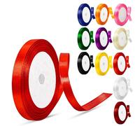 Stain Fabric Ribbons Laces 6mm for Gift Wrapping Crafting Balloons Sewing Bouquets Bows Hair Ties Car Cake Christmas Party Decoration (Red)