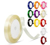 Stain Fabric Ribbons Laces 6mm for Gift Wrapping Crafting Balloons Sewing Bouquets Bows Hair Ties Car Cake Christmas Party Decoration (Ivory Skin)
