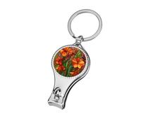 Stain Glass Flowers Orange Reds Nail Clippers Toenail Clipper Cutters Professional Nail Trimmer Nail Cuticle Cutter for Women Men